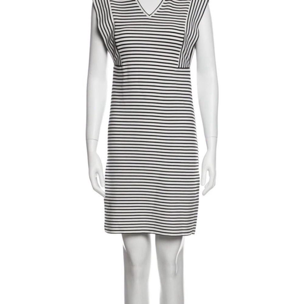 DEREK LAM Collective Dress Womens 52 US 16 Stripe Stretch Knit Sheath Sleeveless